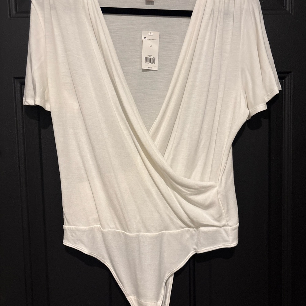 Banana Republic Threadsoft White Wrap Bodysuit
